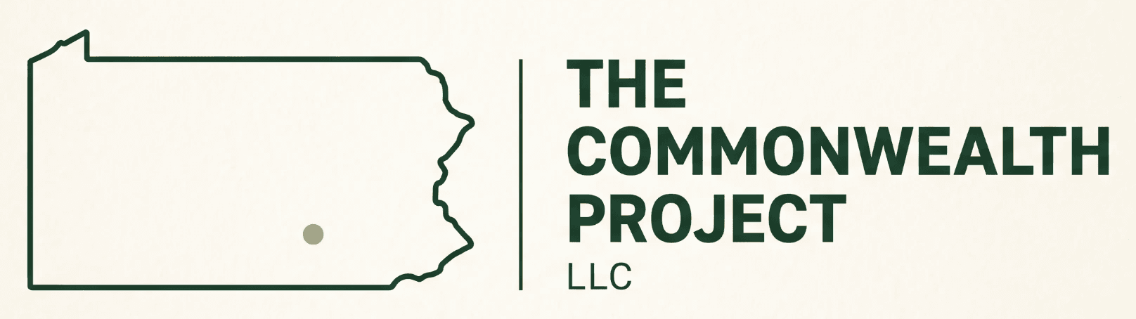 The Commonwealth Project LLC, a Pennsylvania outline with New Cumberland marked in gold